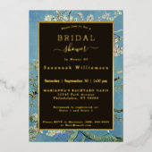 ヴァンゴッホアーモンドブロッサム絵を描ズブライダルシャワー 箔招待状 (正面)