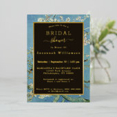 ヴァンゴッホアーモンドブロッサム絵を描ズブライダルシャワー 箔招待状 (立ち正面)