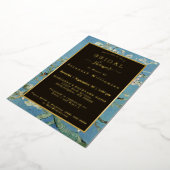 ヴァンゴッホアーモンドブロッサム絵を描ズブライダルシャワー 箔招待状 (回転した状態)