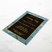 ヴァンゴッホアーモンドブロッサム絵を描ズ誕生日 箔招待状 (回転した状態)