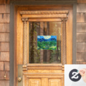 ヴァンゴッホオリーブの木が山の景色を ウィンドウサイン (ホームデコレーション)