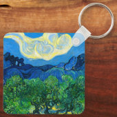 ヴァンゴッホオリーブの木が山の景色を キーホルダー (裏面)