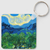 ヴァンゴッホオリーブの木が山の景色を キーホルダー (裏面)
