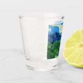 ヴァンゴッホオリーブの木が山の景色を ショットグラス (左)