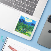 ヴァンゴッホオリーブの木が山の景色を シール (ノートパソコンとiPhone)