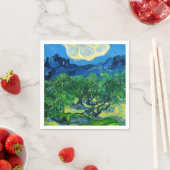 ヴァンゴッホオリーブの木が山の景色を スタンダードカクテルナプキン (インサイチュ)