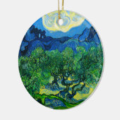 ヴァンゴッホオリーブの木が山の景色を セラミックオーナメント (左)