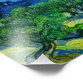 ヴァンゴッホオリーブの木が山の景色を フォトプリント (角)