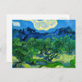 ヴァンゴッホオリーブの木が山の景色を ポストカード (正面/裏面)