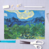 ヴァンゴッホオリーブの木が山の景色を 薄葉紙 (クラフト)