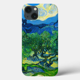ヴァンゴッホオリーブの木が山の景色を iPhone 13ケース