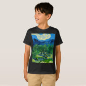 ヴァンゴッホオリーブの木が山の景色を Tシャツ (正面フル)