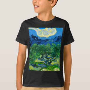 ヴァンゴッホオリーブの木が山の景色を Tシャツ