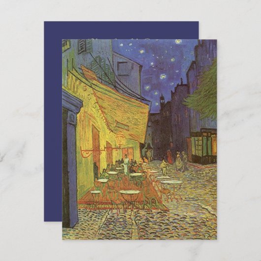 ヴァンゴッホカフェテラスアットナイトパーティの招待状 招待状 (正面/裏面)
