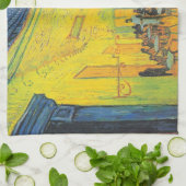 ヴァンゴッホカフェテラスフランスの通りシーン キッチンタオル (折り畳み)