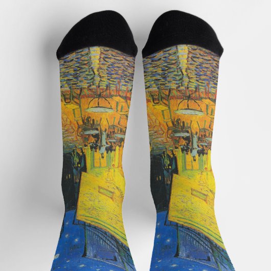 ヴァンゴッホカフェテラスフランスの通りシーン ソックス (上部)