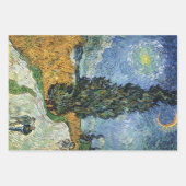 ヴァンゴッホカフェテラスフランスの通りシーン ラッピングペーパーシート (正面2)