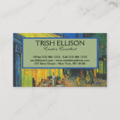 ヴァンゴッホカフェテラスフランスの通りシーン 名刺 (裏面)