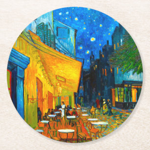 ヴァンゴッホカフェテラスat Night ラウンドペーパーコースター