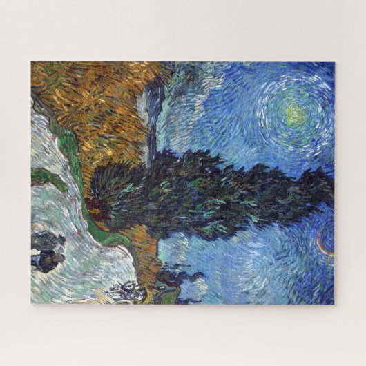 ヴァンゴッホカントリーロードヒノキのアートワーク ジグソーパズル (横)