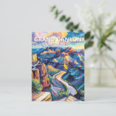 ヴァンゴッホグランドキャニオンカラフルサンセットオイル ポストカード (スタンド正面)