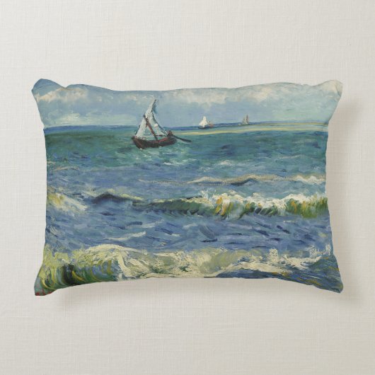 ヴァンゴッホシースケープアットサイントマリーデラメール アクセントクッション (正面)