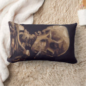 ヴァンゴッホスカル燃えるたばこのスケルトン ランバークッション (ブランケット)