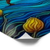 ヴァンゴッホスタイルビー&サンフラワー ポスター (コーナー)