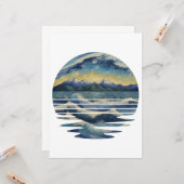 ヴァンゴッホスタイルペインティングセット夕日の海 カード (正面/裏面インサイチュ)