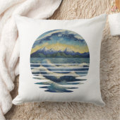 ヴァンゴッホスタイルペインティングセット夕日の海 クッション (ブランケット)