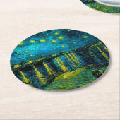 ヴァンゴッホスターリーナイトオーバーザローヌ ラウンドペーパーコースター (アングル)