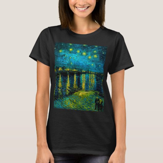 ヴァンゴッホスターリーナイトオーバーザローヌ Tシャツ (正面)
