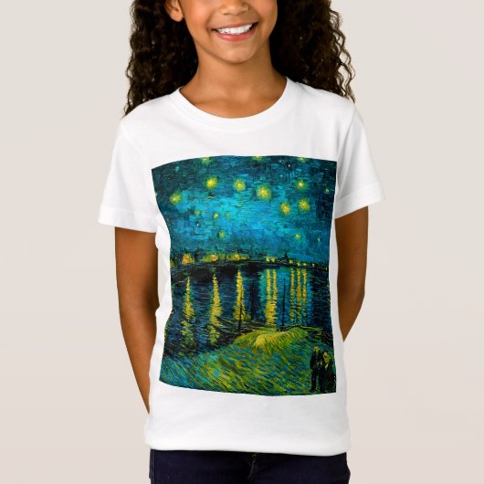 ヴァンゴッホスターリーナイトオーバーザローヌ Tシャツ (正面)