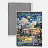 ヴァンゴッホスターリーナイトローマイタリアコロッセウムトラベル マグネット (正面/裏面)