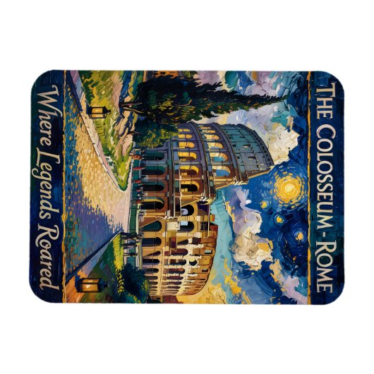 ヴァンゴッホスターリーナイトローマコロッセウムイタリアトラベル マグネット (横)