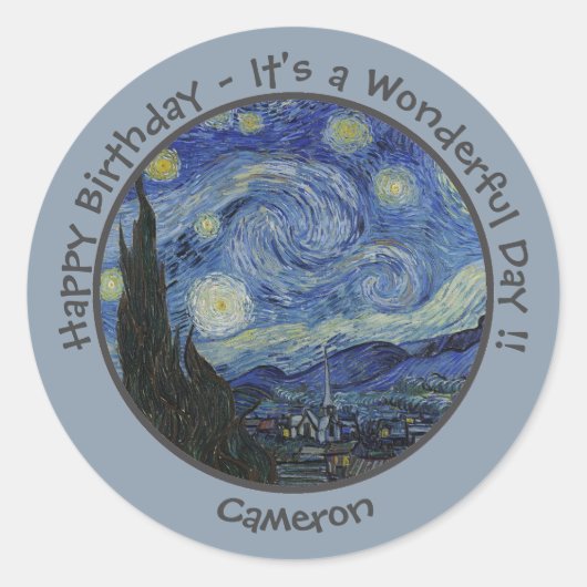 ヴァンゴッホズザスタリーナイトパーティーアイテムコレクション ラウンドシール (正面)