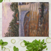 ヴァンゴッホセーヌ川ポンデルグランデジュエット キッチンタオル (折り畳み)