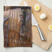 ヴァンゴッホセーヌ川ポンデルグランデジュエット キッチンタオル (四つ折り)