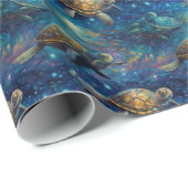 ヴァンゴッホタートルズ絵を描宇宙スタイル ラッピングペーパー (ロールコーナー)
