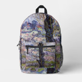 ヴァンゴッホビューアルレスフラワーガーデン プリントバックパック (正面)