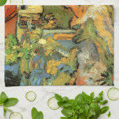 ヴァンゴッホビレッジ通り&ステップオーバーズ姿 キッチンタオル (折り畳み)