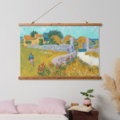 ヴァンゴッホファームハウスインプロヴァンスオールドアートウッドウォール 吊り下げ型タペストリー (寝室)