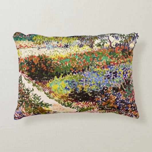 ヴァンゴッホフローリングガーデンアットアルレスフローラファインアート アクセントクッション (正面)