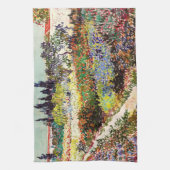 ヴァンゴッホフローリングガーデンアットアルレスフローラファインアート キッチンタオル (縦)