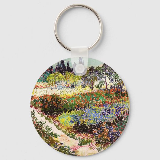 ヴァンゴッホフローリングガーデンアットアルレスフローラファインアート キーホルダー (正面)