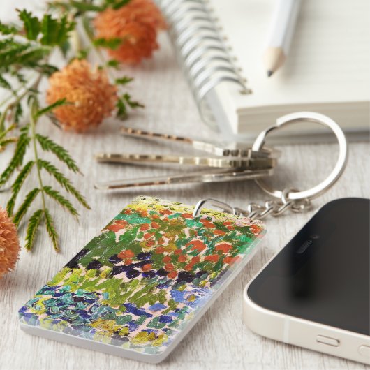 ヴァンゴッホフローリングガーデンアットアルレスフローラファインアート キーホルダー (正面右)