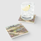 ヴァンゴッホフローリングガーデンアットアルレスフローラファインアート ストーンコースター (横)