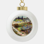 ヴァンゴッホフローリングガーデンアットアルレスフローラファインアート セラミックボールオーナメント (正面)