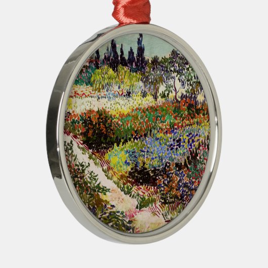 ヴァンゴッホフローリングガーデンアットアルレスフローラファインアート メタルオーナメント (右)