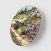 ヴァンゴッホフローリングガーデンアットアルレスフローラファインアート ラウンド壁時計 (傾斜)